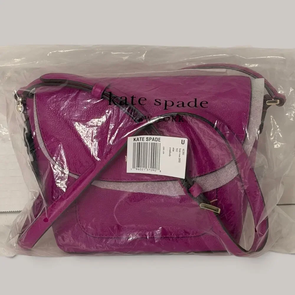 Kate Spade Elsie Crossbody Bag Baja Rose Pink Pebbled Leather Flap Close NWT